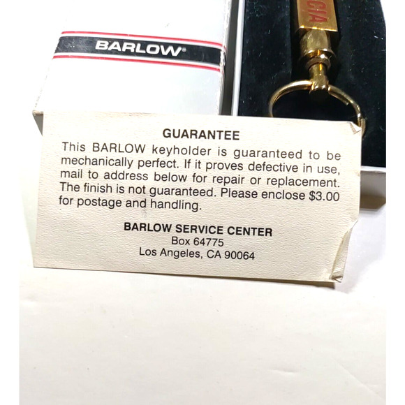 Barlow CCIA Extender Keychain Gold Tone In Box - Picture 8 of 12